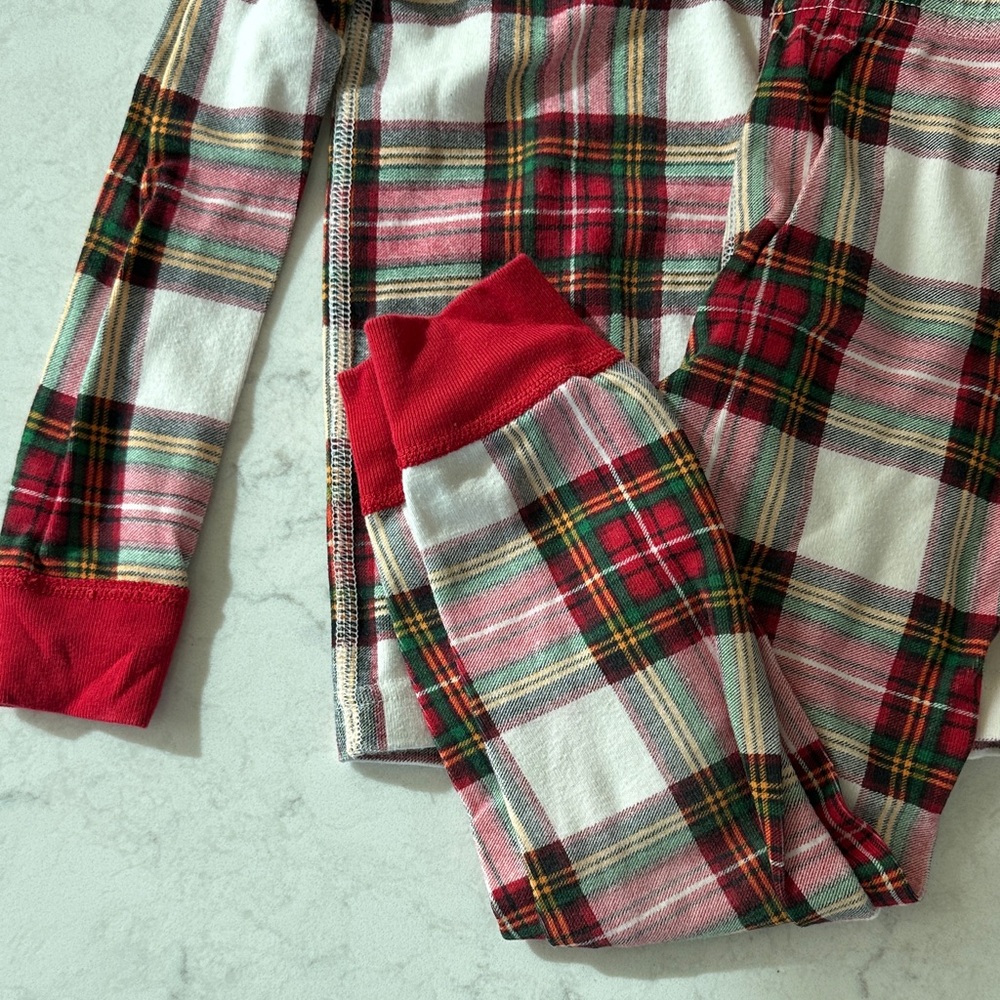 Hanna Andersson Plaid Kids Pajamas with Red Accents - Picture 3 of 3